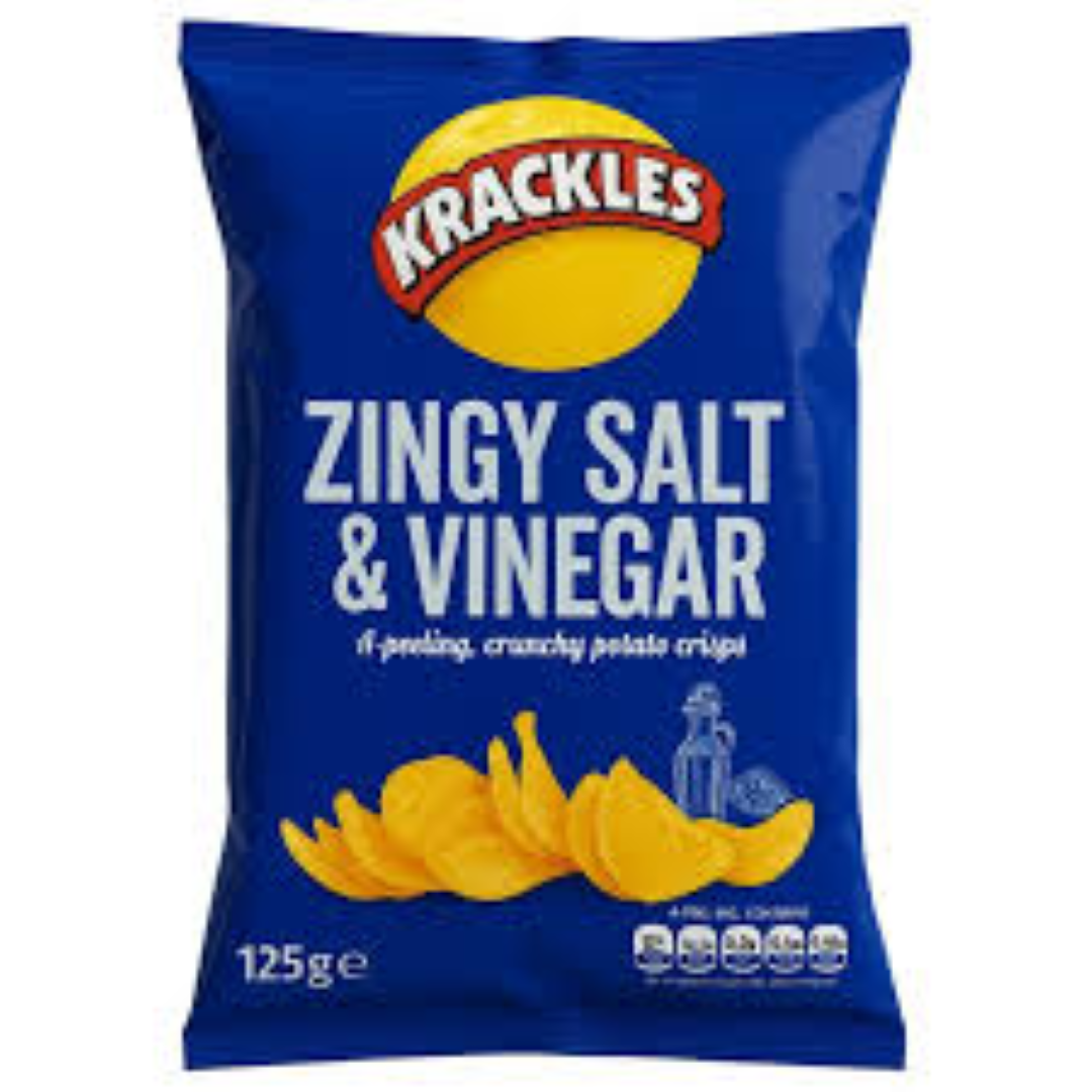 KRACKLES ZINGY SALT & VINEGAR 125G